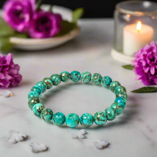 Turquoise Crystal Stone Bracelet for Men & Women Natural Healing Gemstone BY REBUY