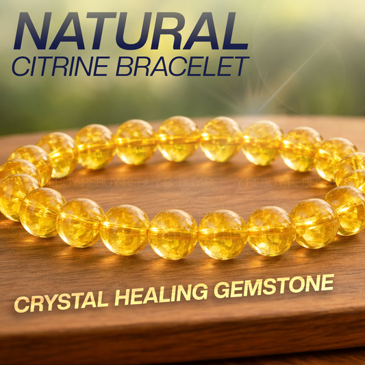 Lab Certified Citrine Natural Stone Bracelet Bead Size 8mm for Men & Women BY REBUY