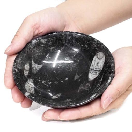 Orthoceras Kuber Stone Crystal Bowl for Prosperity, Wealth and Success Size-12CM, 50inch By REBUY