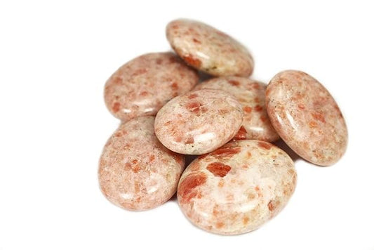 Sunstone Worry Palm Stone Natural Healing Crystal Oval Shape Gemstone 4-5 cm for Reiki Healing, Meditation & Chakra Balancing BY REBUY