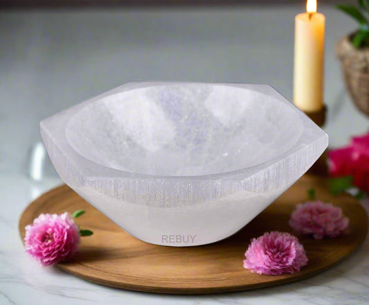 Selenite Bowl Cleanse and Charge Crystals Or Gemstones for Healing Decoration or Gift BY REBUY
