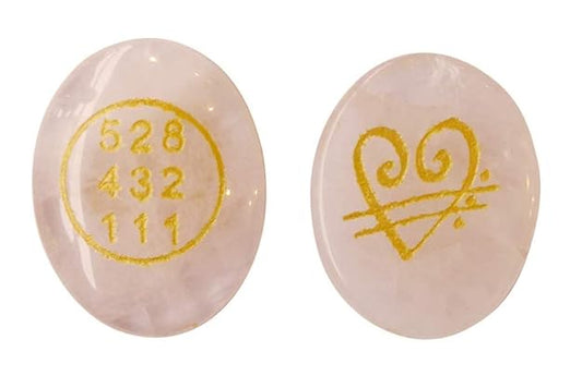 Rose Quartz Stone Switch Word & Love Zibu Symbol Natural Oval Shape Gemstone BY REBUY