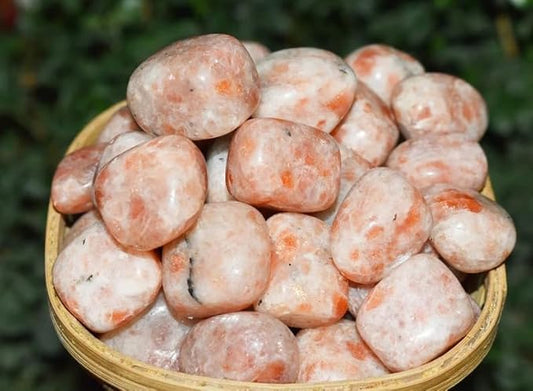 Orange Sunstone Gemstone Natural Healing Crystals Gemstone Set of 5 BY REBUY