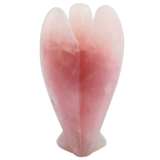REBUY 3 Inch Rose Quartz Stone Angel | Natural Healing Gemstone Crystal for Love, Compassion, and Heart Chakra Balancing | Meditation, Feng Shui | Excellent Gift Option | Pink, Pack of 1
