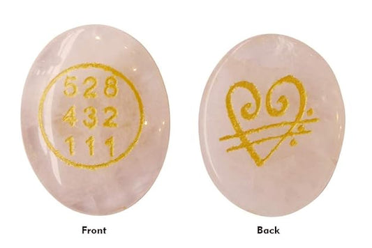 Rose Quartz Stone Switch Word & Love Zibu Symbol Natural Oval Shape Gemstone BY REBUY