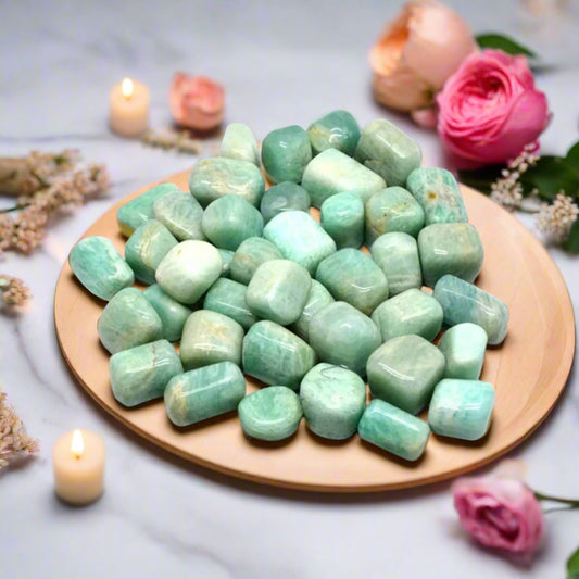 Aquamarine Tumbled Stones Pebble Natural Gemstones Crystal for Healing Reiki Aquarium Fillers & Decoration Weight 100 Grams BY REBUY