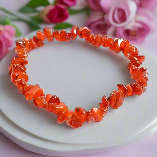 Red Carnelian Chips stone Bracelet Orignal Lab Certified for Men & Women BY REBUY