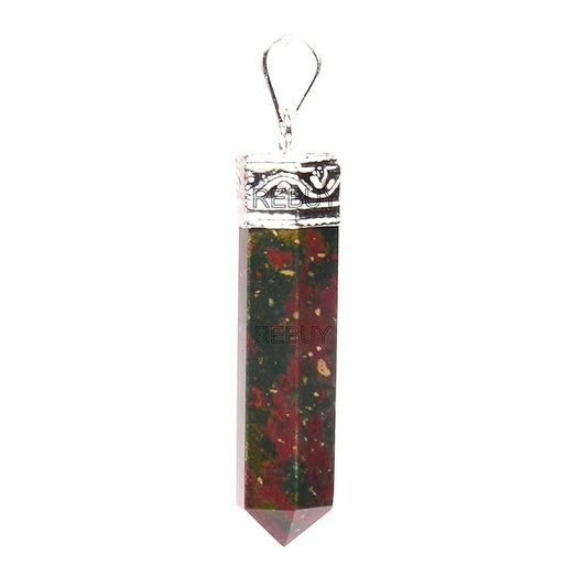 Bloodstone Pendant Gemstone Necklace Size 3 cm Crystal Healing Stone Jewelry for Men & Women BY REBUY