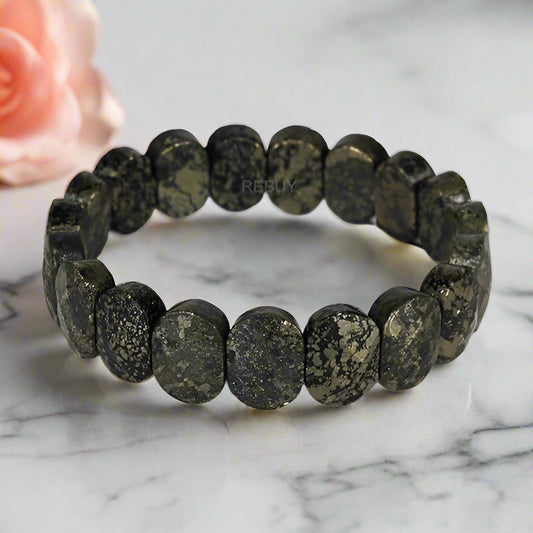 Pyrite Stone Bracelet for Men & Women 8MM Lab Certified BY REBUY