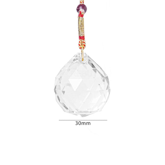 Clear Crystal Hanging Ball Sun Catcher for Positive Energy and Good Luck Prosperity Size 30MM Pack of 2 by REBUY
