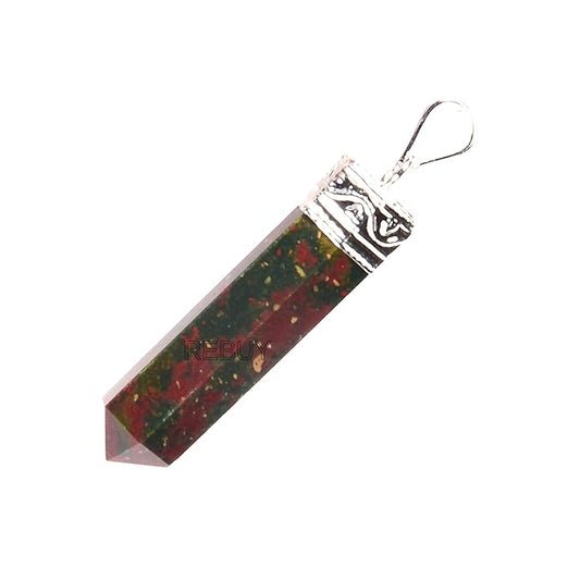 Bloodstone Pendant Gemstone Necklace Size 3 cm Crystal Healing Stone Jewelry for Men & Women BY REBUY
