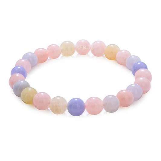 Natural Morganite Bracelet For Men & Women 8mm lab certified Bracelet BY REBUY
