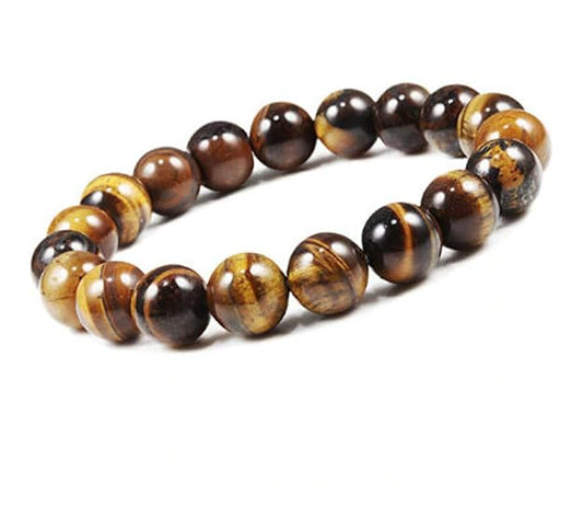 Tiger Eye Bracelet Stretch Gemstone Bracelet for Men & Women 10MM Beads Lab Certified BY REBUY