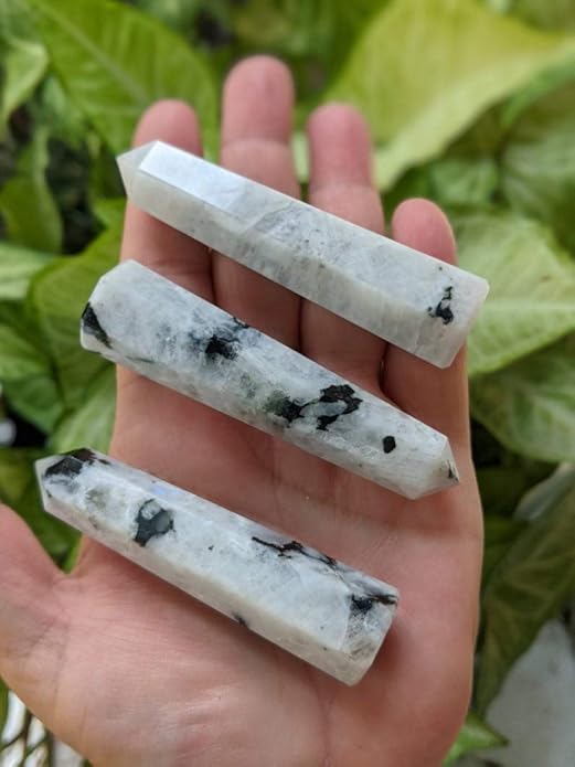 Rainbow Moonstone Tower Obelisk Generator Pencil Stone for Natural Healing Gemstone BY REBUY