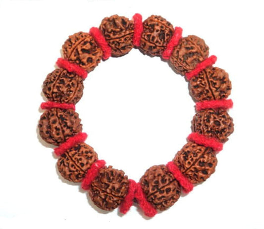 5 Mukhi Rudraksha Bracelet / Guru Bracelet Lab Certified for Men and Women BY REBUY