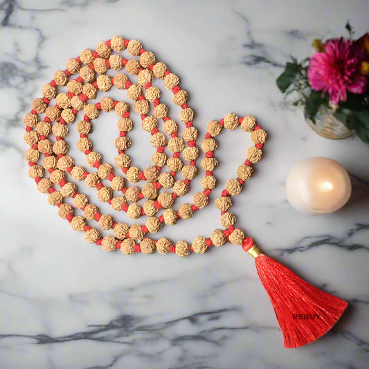Seven Mukhi Rudraksha Japa Mala Lab Certified 9MM, 109 Beads BY REBUY