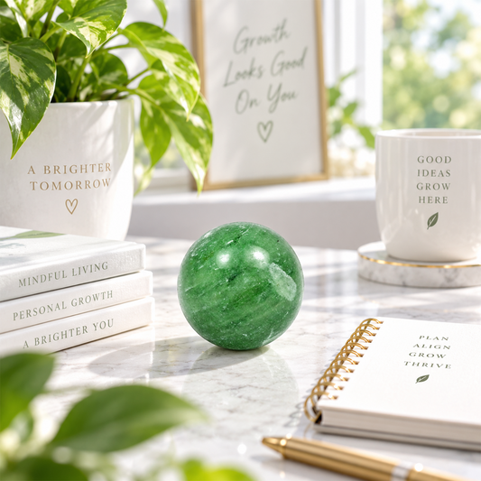 60mm Green Aventurine Stone Sphere Ball Natural Healing Gemstone BY REBUY