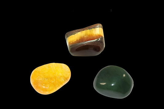 Green Jade,Tiger Eye and Citrine Tumble Stones 70Gm BY REBUY