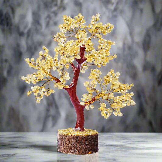 Citrine Stone Tree 350 Beads Natural Gemstone for Reiki Vastu, Feng Suai & Home office Decor BY REBUY