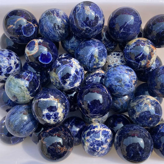 50MM Sodalite Stone Sphere Crystal Ball Natural Healing Gemstone BY REBUY