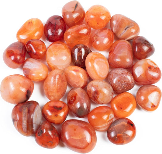 Carnelian Stone Tumbles Natural Gemstone for Reiki, Vastu, Feng Suai Tumble Kit Color Orange 100 gm BY REBUY