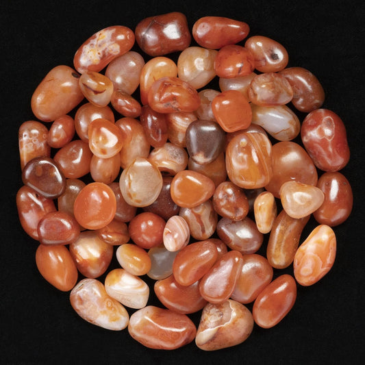 Carnelian Stone Tumbles Natural Gemstone for Reiki, Vastu, Feng Suai Tumble Kit Color Orange 100 gm BY REBUY