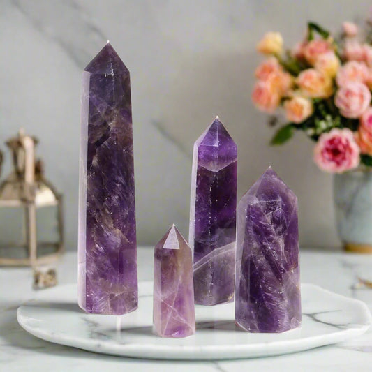 Amethyst Stone Wands Natueral Healing Gemtstone For Positive Energy 50-60mm/2 INCH BY REBUY