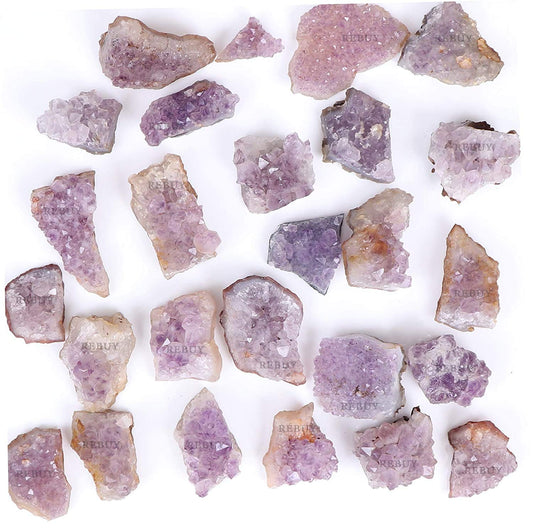 REBUY Amethyst Cave Raw Rough Stone 70 Grams | Natural Cluster Geode Gemstone Enhances Spiritual Growth, Third Eye & Crown Chakra, Vastu, Feng Shui Idea for Home & Office Decor