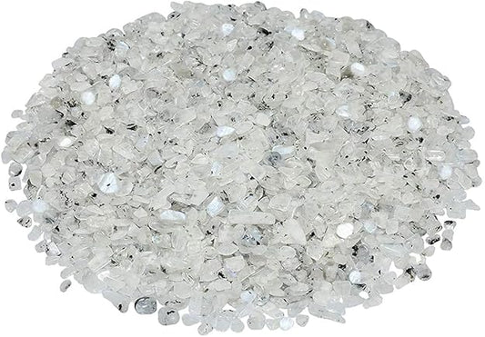 Rainbow Moonstone Chips Crystal 100gm Natural Healing Gemstone Pebble Irregular Shaped Gemstones BY REBUY