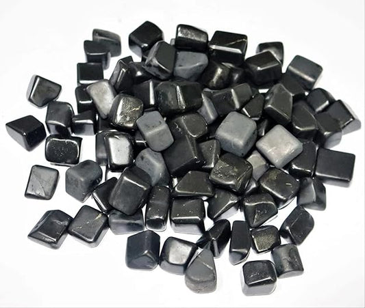 Shungite Tumble Stone Natural Gemstone for Reiki, Feng Shui, Vastu Set of 2 Pieces BY REBUY