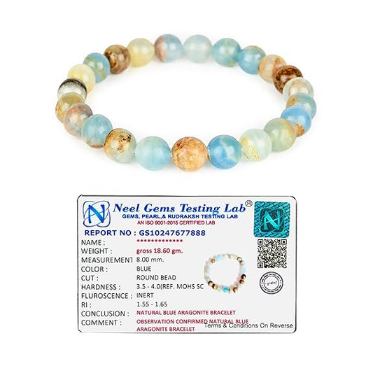 Blue Aragonite Stone Bracelet for Men & Women 8MM BY REBUY