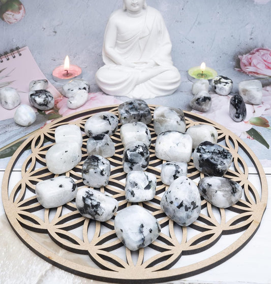 Rainbow Moonstone Stone Tumbles 50g Natural Healing Gemstone By REBUY