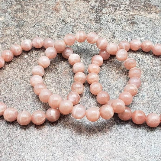 Sunstone Bracelet 8mm Natural Healing Crystal Gemstone Bracelet BY REBUY