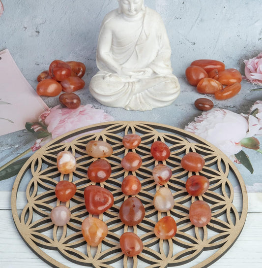 Carnelian Stone Tumbles Natural Gemstone for Reiki, Vastu, Feng Suai Tumble Kit Color Orange 100 gm BY REBUY