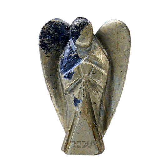 Pyrite Angel Crystal Angel Natural Healing Stone Angel Hand Carved Stone Angel Gift, Size 2 Inch by REBUY