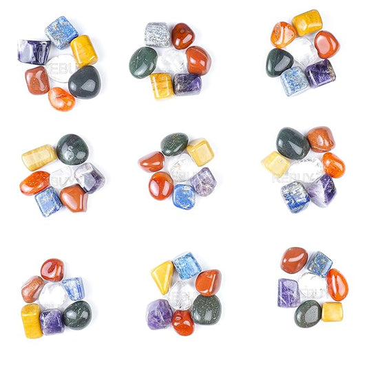 7 Chakra Crystal Tumbled Stone Set Natural Healing Gemstone BY REBUY