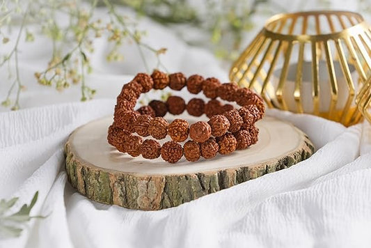 5 Mukhi Rudraksha Bracelet Lab Certified Bracelet Bead Size 8mm BY REBUY