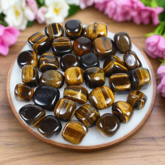 Brown Tiger Eye Tumbled Gemstone 50g Natural Healing Gemstone BY REBUY