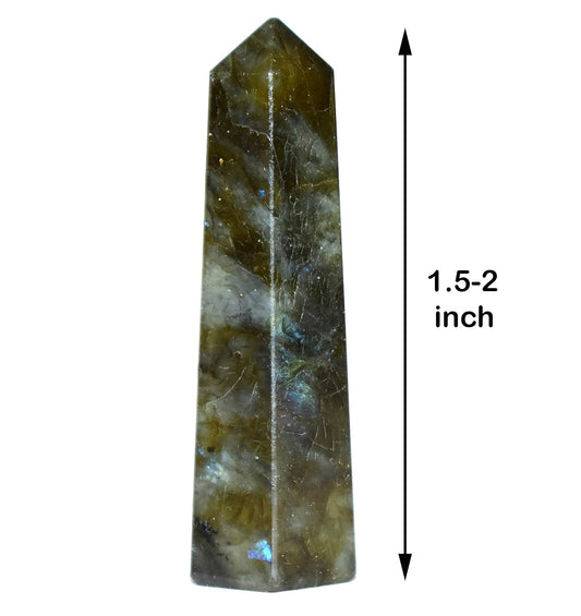 Labradorite Stone Wand Point 1.5-2 Inch Natural Healing Crystal Gemstone BY REBUY