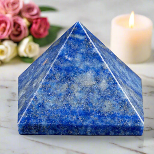 Lapis Lazuli Stone Pyramid 25mm Natural Crystal Gemstone for Reiki, Vastu & Meditation By REBUY