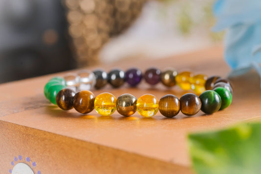 Money Magnet Bracelet Natural Gemstone Bracelet Bead Size 8 mm, Multi Color By REBUY