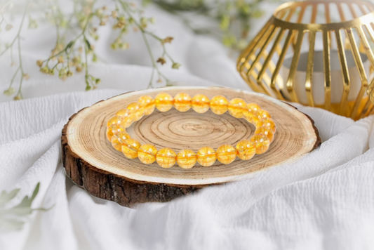 Lab Certified Citrine Natural Stone Bracelet Bead Size 8mm for Men & Women BY REBUY
