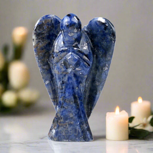 2 Inch Sodalite Stone Angel Natural Healing Crystal Genmstone BY REBUY