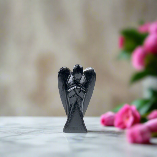 2 Inch Black Tourmaline Angel Crystal Natural Healing Stone BY REBUY