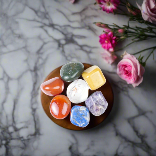 7 Chakra Crystal Tumbled Stone Set Natural Healing Gemstone BY REBUY