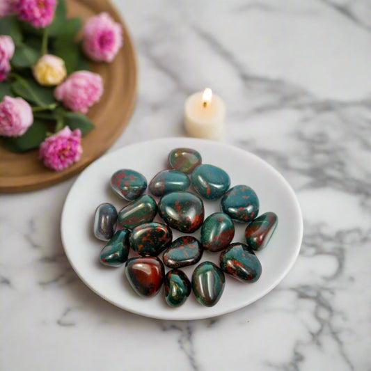 Bloodstone Tumbles Natural Crystal Healing Stones Reiki Healing Stones Chakra Stone Tumble Kit, Weight 100 Grams By REBUYBloodstone Tumbles Natural Crystal Healing Stones Reiki Healing Stones Chakra Stone Tumble Kit, Weight 100 Grams By REBUY