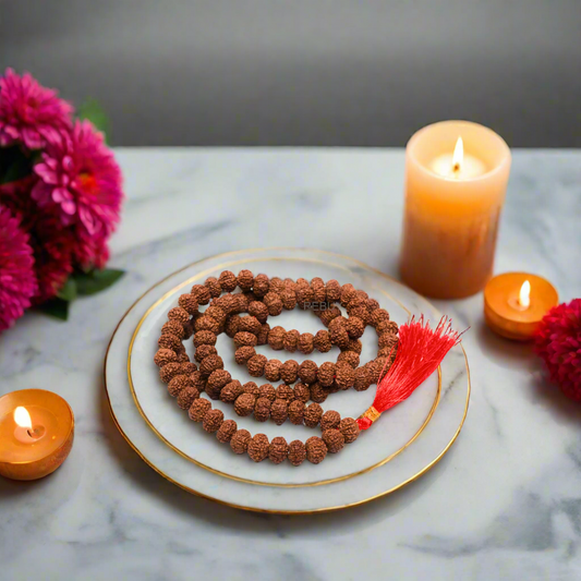 7 Mukhi Rudraksha Mala Rudraksh Jaap Mala for Men & Women, 108+1 Beads by REBUY
