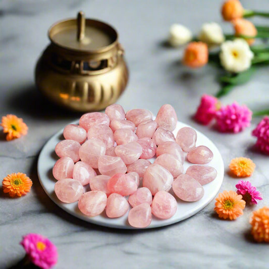 Rose Quartz Tumble Stone Natural Healing Gemstone 100GM BY REBUY