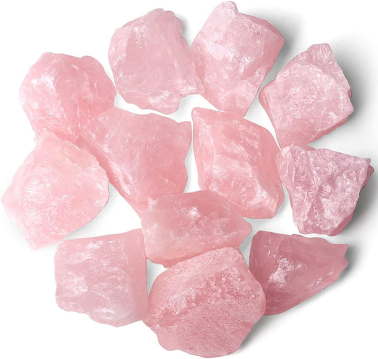 Rose Quartz Rough Stone Natural Crystal Healing Rough Stone for Healing & Meditation, Color Pink, Weight 250 Grams