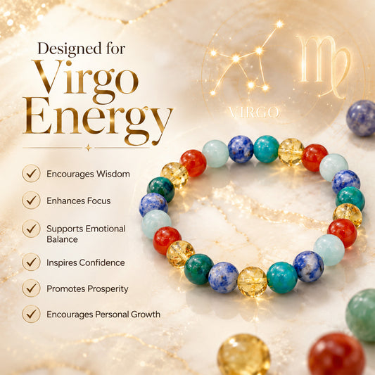 Virgo Zodiac Bracelet for Men & Women | Premium Beaded Astrology Bracelet | Virgo Birth Sign Bracelet | Stylish Zodiac Gift for Birthday, Anniversary & Special Occasions
